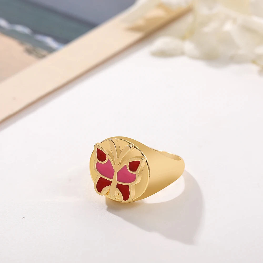 Aesthetic Colorful Eyes Love Heart Rings