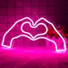 Heart Neon Sign for Wall Decor for Girl's Room Hand Heart Light Decor for Wedding Birthday Party Valentines Day