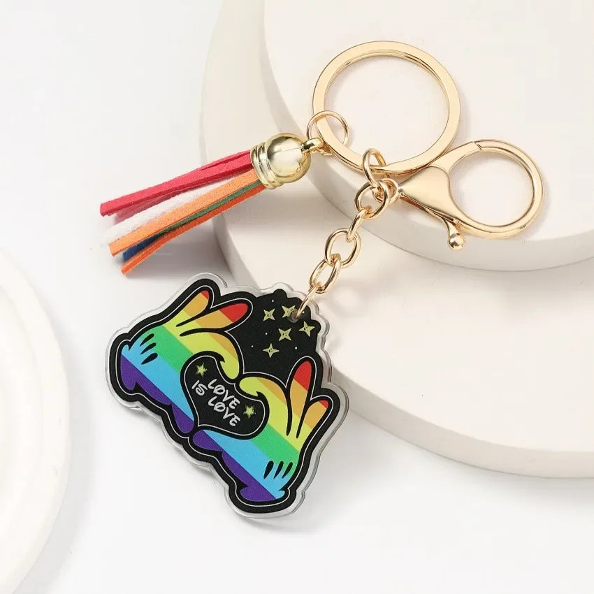 Gay Pride Flag Keychain