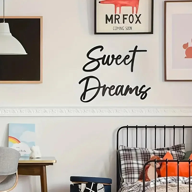 Bohemian Style Black Metal Sweet Dream Wall Logo