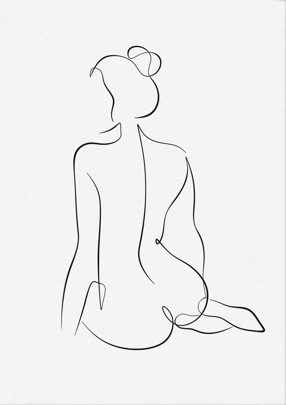 Minimalist Poster Woman Body Line Print Canvas
