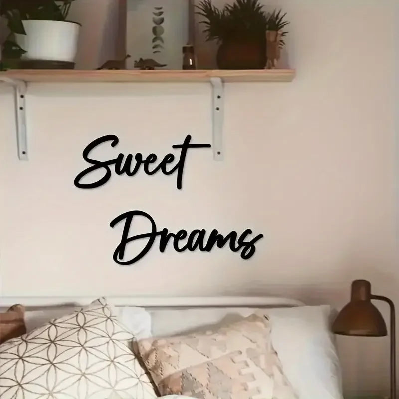 Bohemian Style Black Metal Sweet Dream Wall Logo