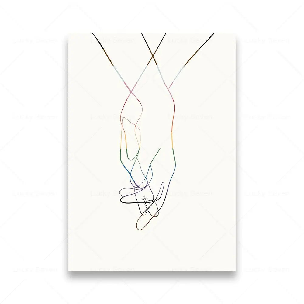 Subtle Pride Office Decor LGBTQ Gift Lesbians Gays Wall Art Canvas Painting Posters Prints Abstract Pictures Living Room Decor