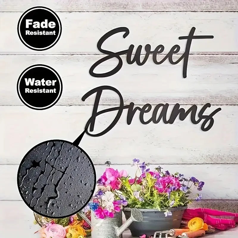 Bohemian Style Black Metal Sweet Dream Wall Logo
