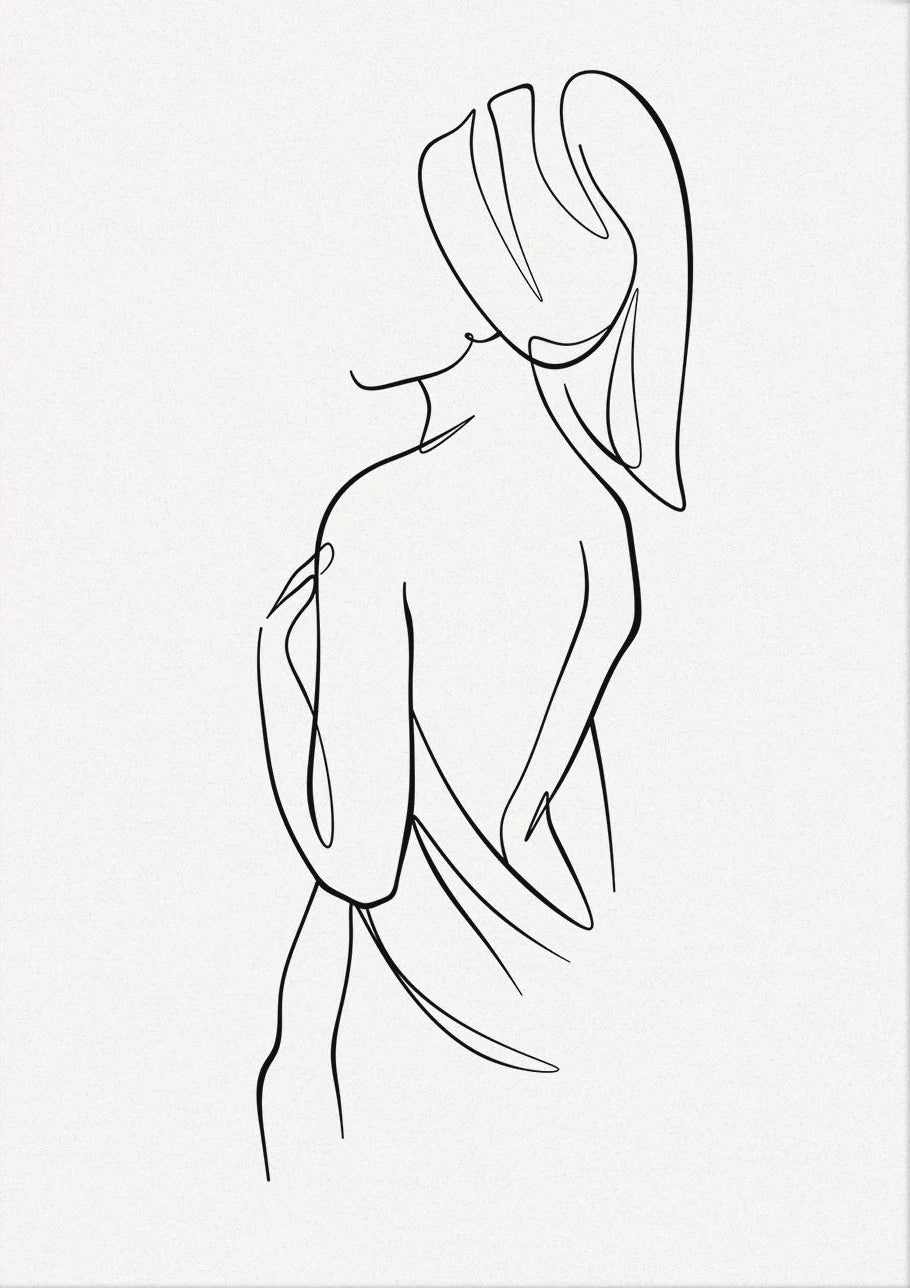 Minimalist Poster Woman Body Line Print Canvas