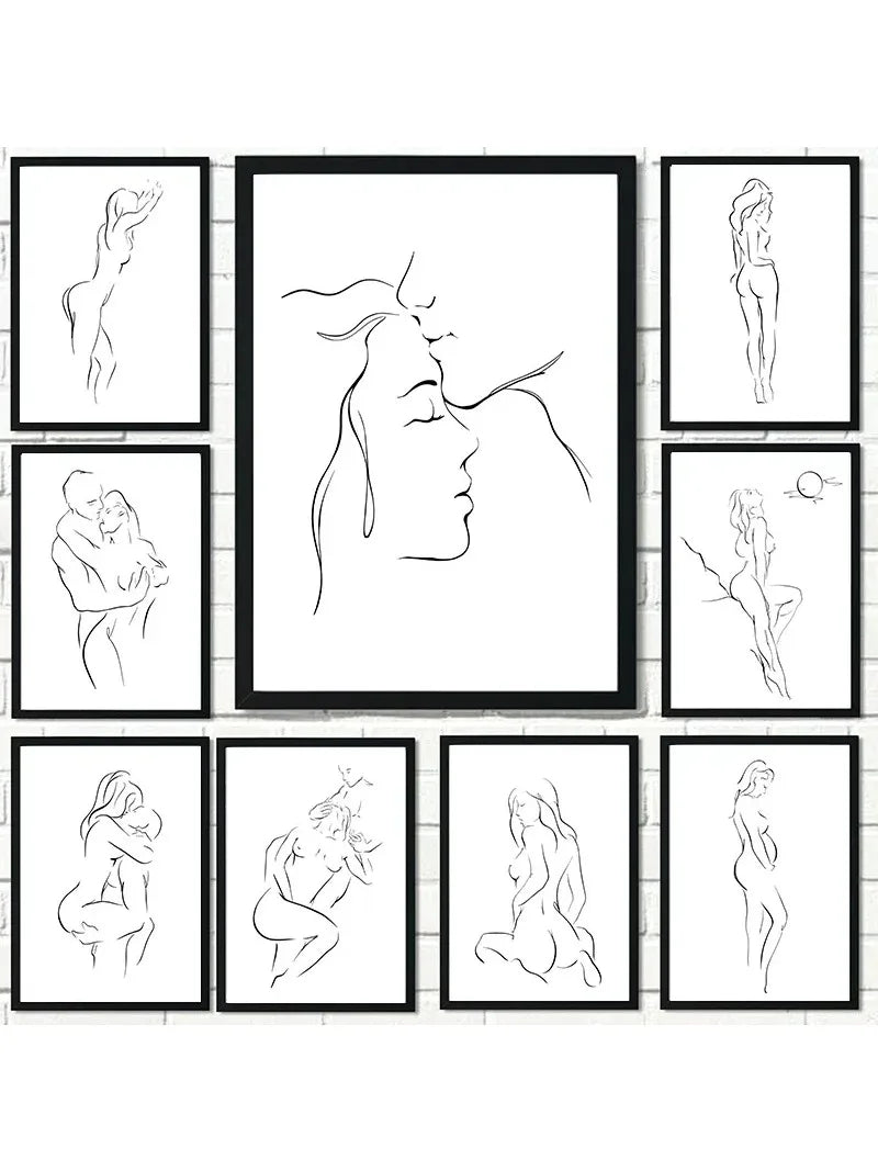 Minimalist Couple Wall Art Canvas