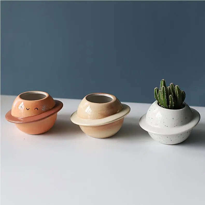 Planet Ceramic Succulent Pot
