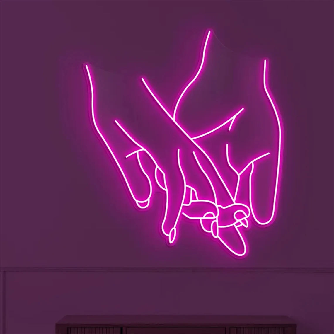 Holding Hands Neon Sign
