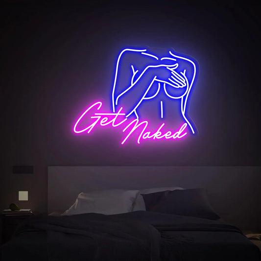 Woman Get Naked Neon Sign
