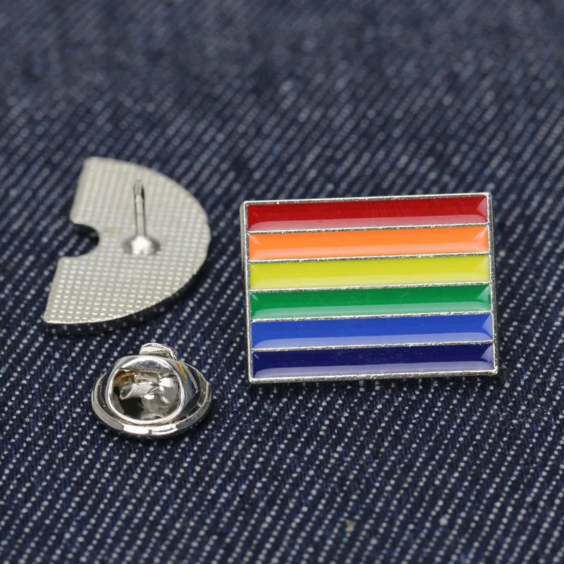 Metal LGBTQ Rainbow Pin Badge Creative Lesbian Gay Flag Pins Queer Jewelry