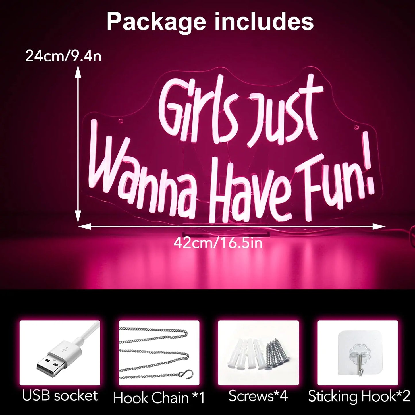 Girls Just Wanna Have Fun Neon Sign