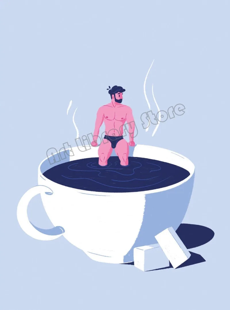 Nordic Cartoon Gay Couple Poster