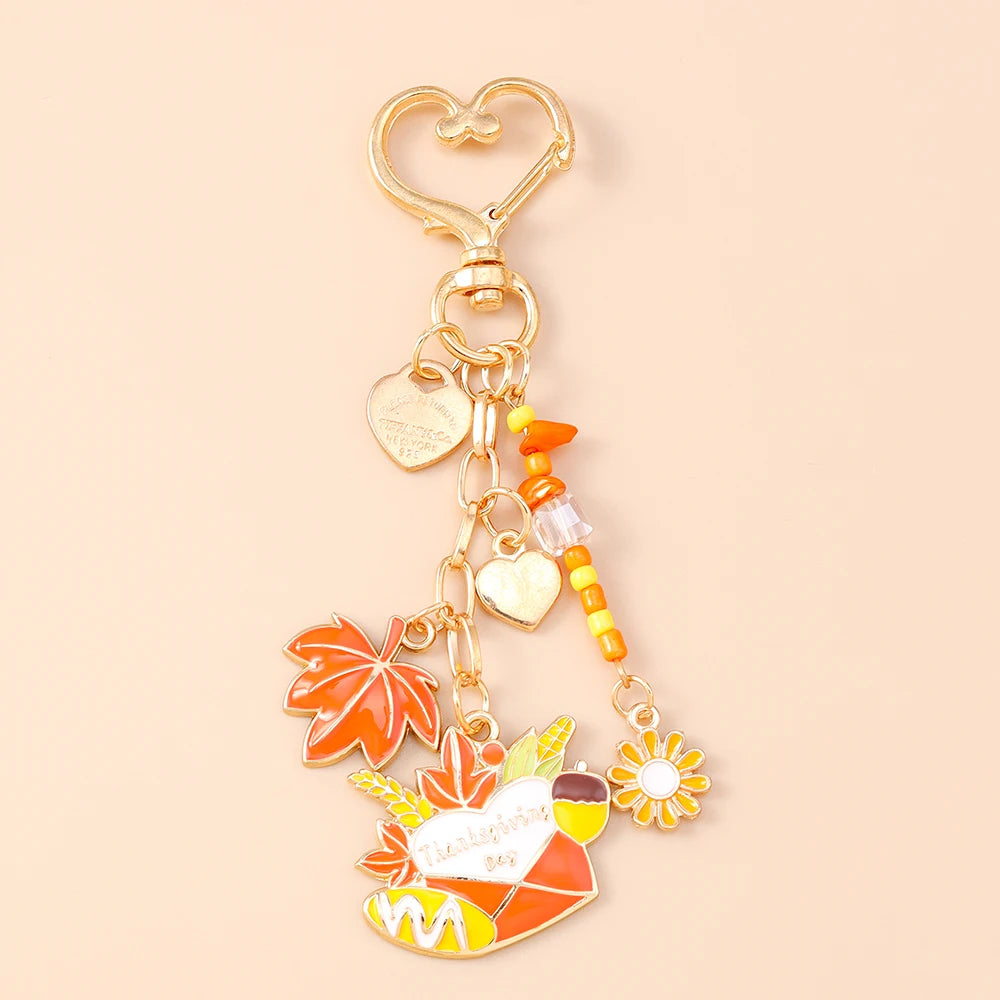 Mushroom Pumpkin Key Ring