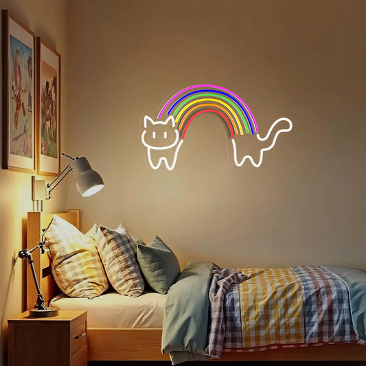Rainbow Cat Neon Sign