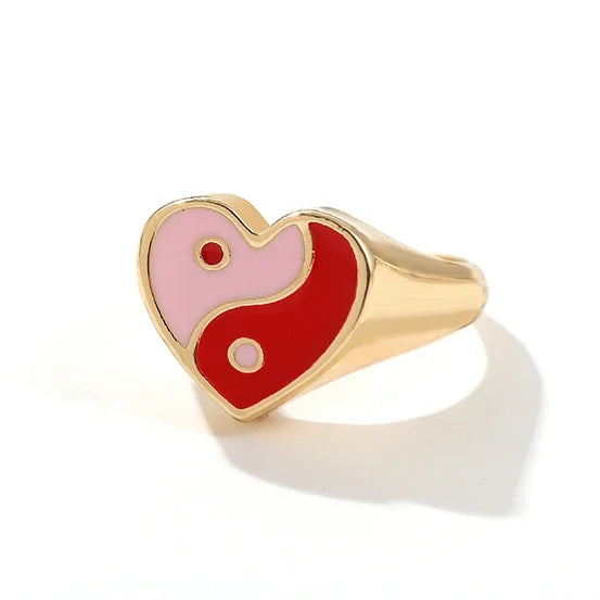 Aesthetic Colorful Eyes Love Heart Rings