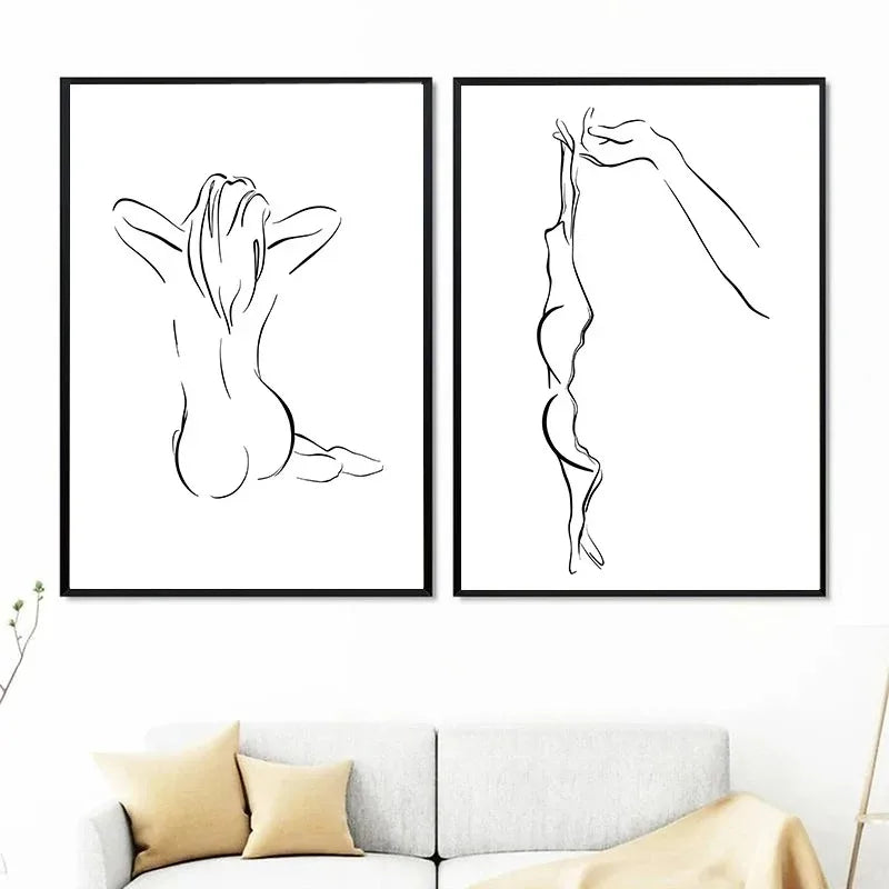 Minimalist Couple Wall Art Canvas
