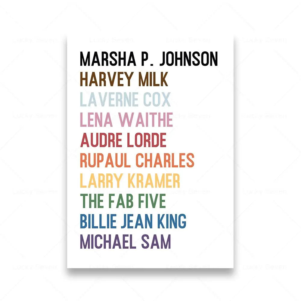 Subtle Pride Office Decor LGBTQ Gift Lesbians Gays Wall Art Canvas Painting Posters Prints Abstract Pictures Living Room Decor