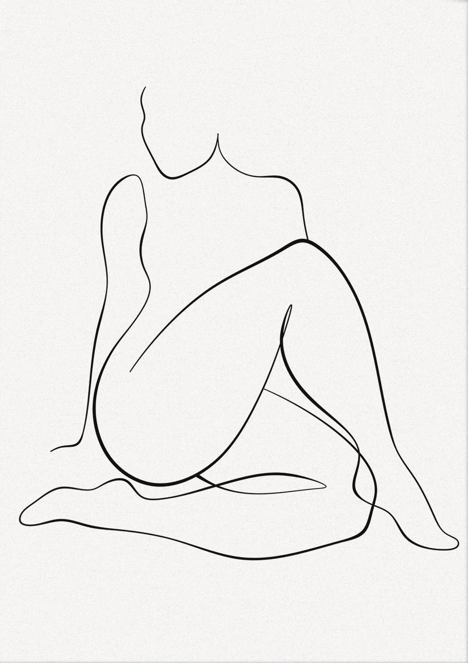 Minimalist Poster Woman Body Line Print Canvas