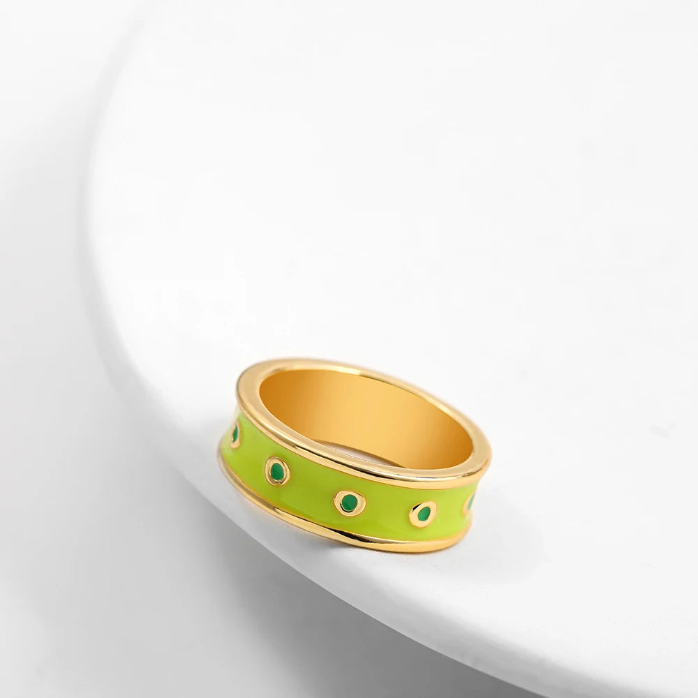 Aesthetic Colorful Eyes Love Heart Rings