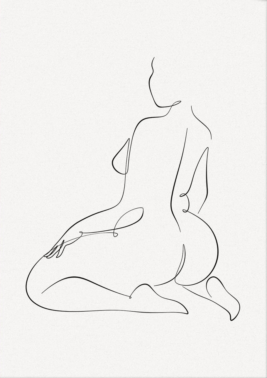 Minimalist Poster Woman Body Line Print Canvas