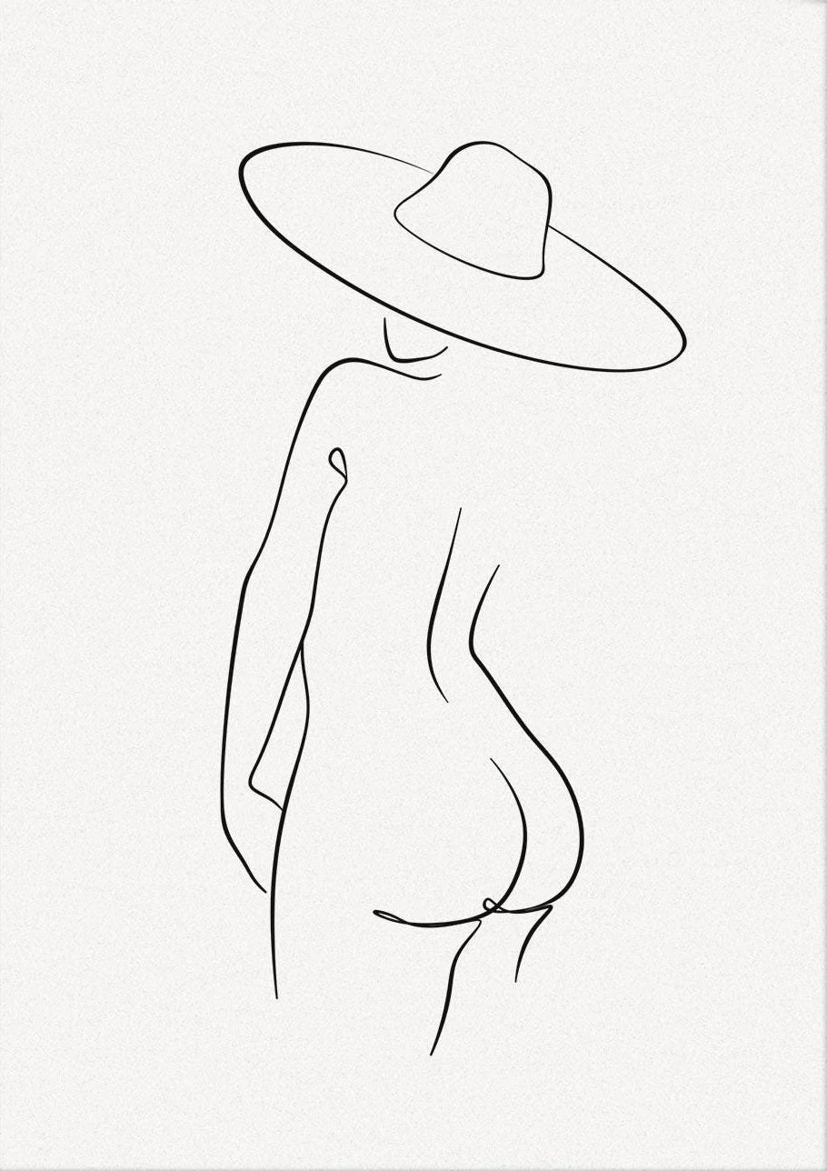 Minimalist Poster Woman Body Line Print Canvas