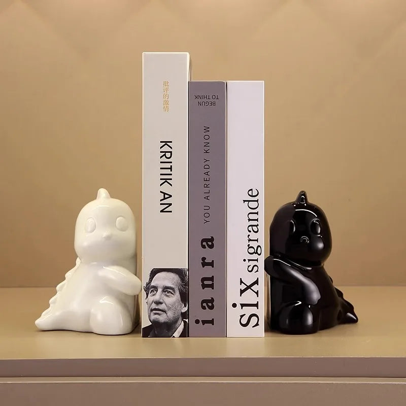 Abstract character statue bookend ceramic ornaments,living room study room Home decoration,bear dinosaur bookend,Birthday gifts