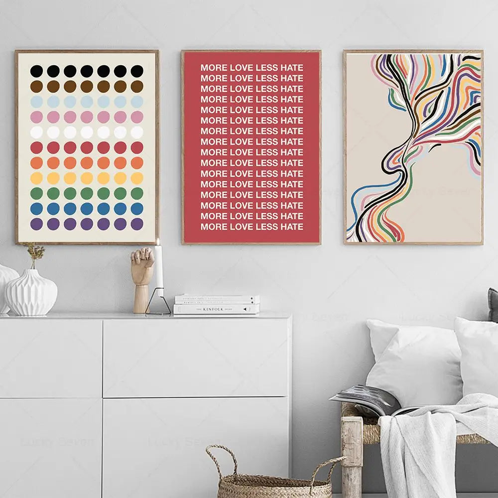 Subtle Pride Office Decor LGBTQ Gift Lesbians Gays Wall Art Canvas Painting Posters Prints Abstract Pictures Living Room Decor