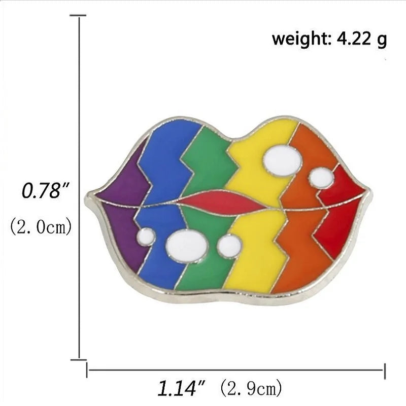 Metal LGBTQ Rainbow Pin Badge Creative Lesbian Gay Flag Pins Queer Jewelry
