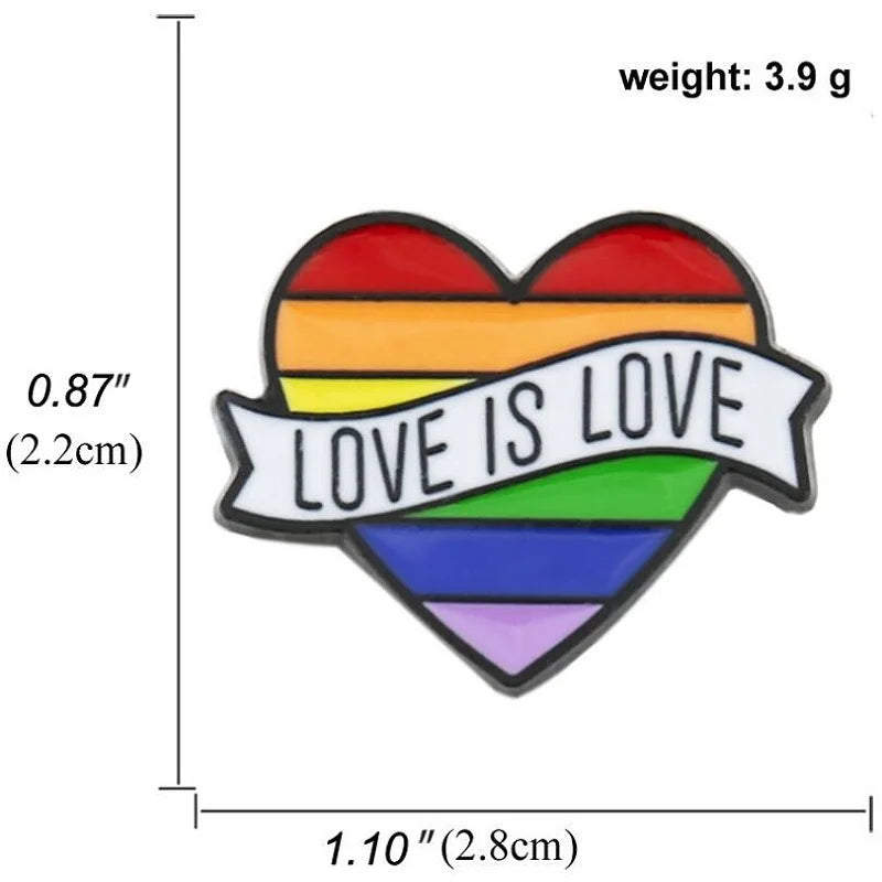 Metal LGBTQ Rainbow Pin Badge Creative Lesbian Gay Flag Pins Queer Jewelry