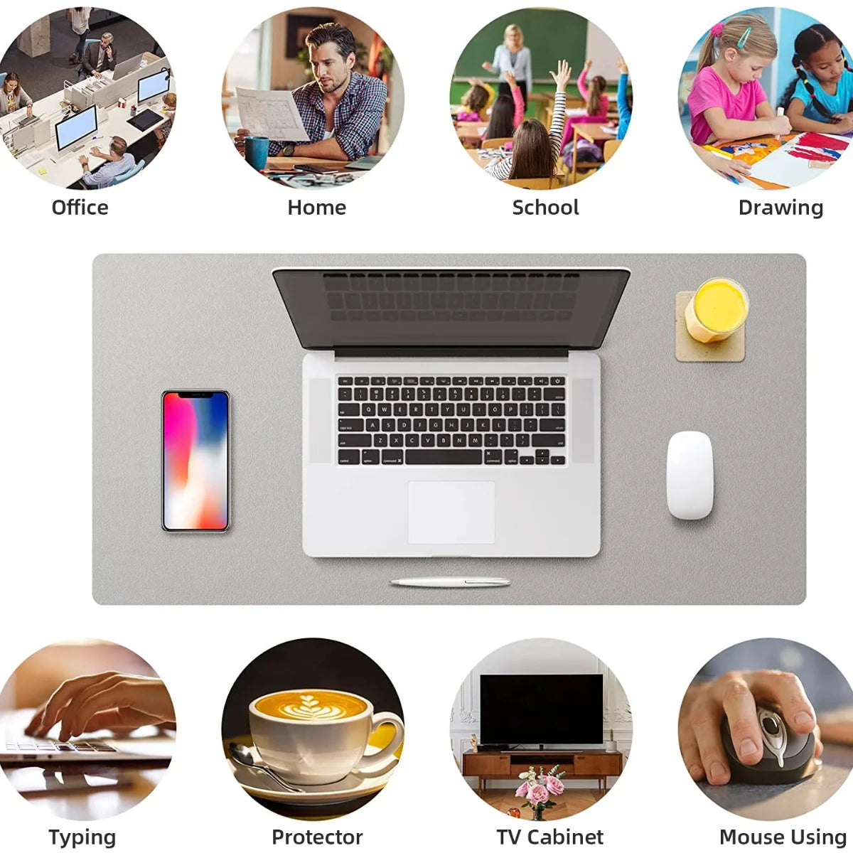 Large Desk Protector Mat Leather