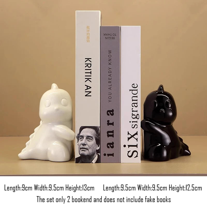 Abstract character statue bookend ceramic ornaments,living room study room Home decoration,bear dinosaur bookend,Birthday gifts
