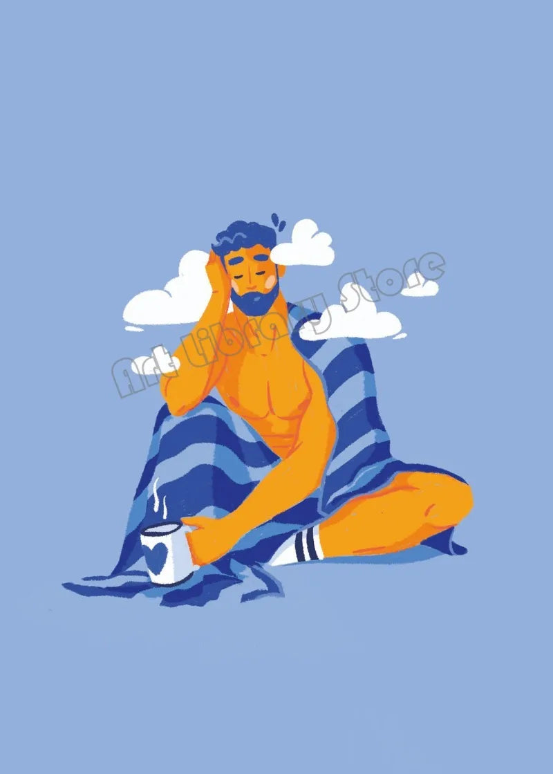 Nordic Cartoon Gay Couple Poster