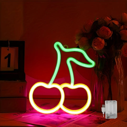 Cherry-Shaped Cute Neon Sign