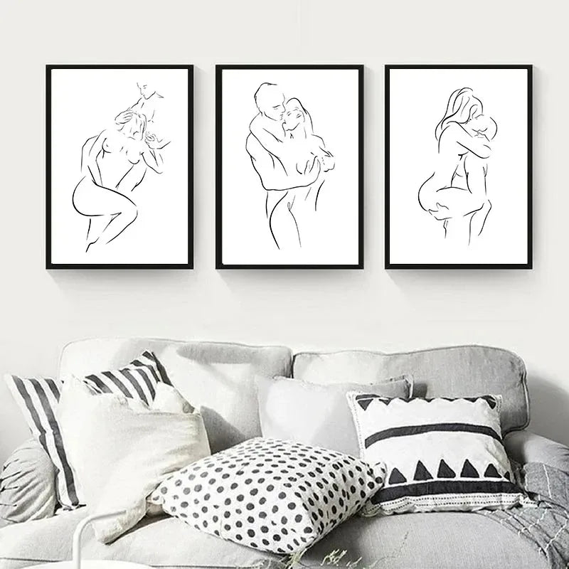 Minimalist Couple Wall Art Canvas