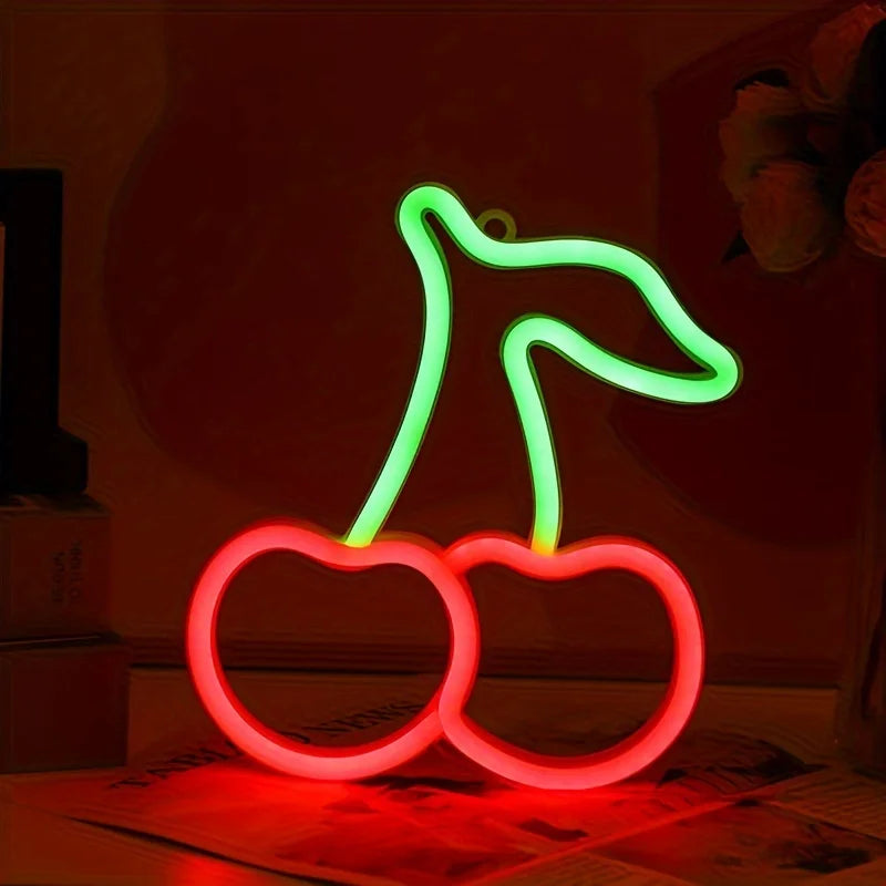 Cherry-Shaped Cute Neon Sign