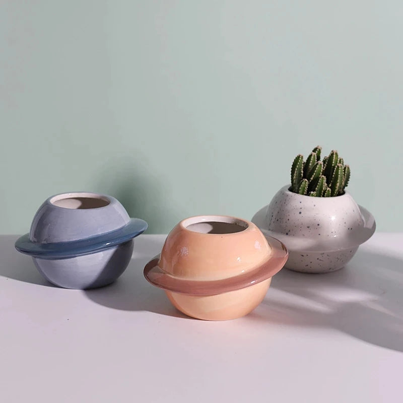 Planet Ceramic Succulent Pot