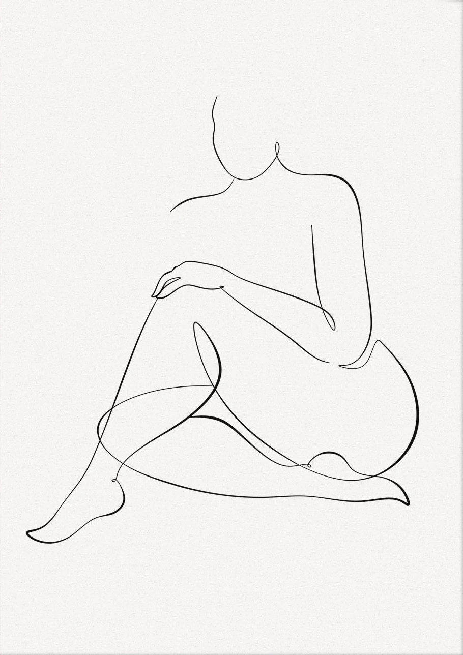 Minimalist Poster Woman Body Line Print Canvas