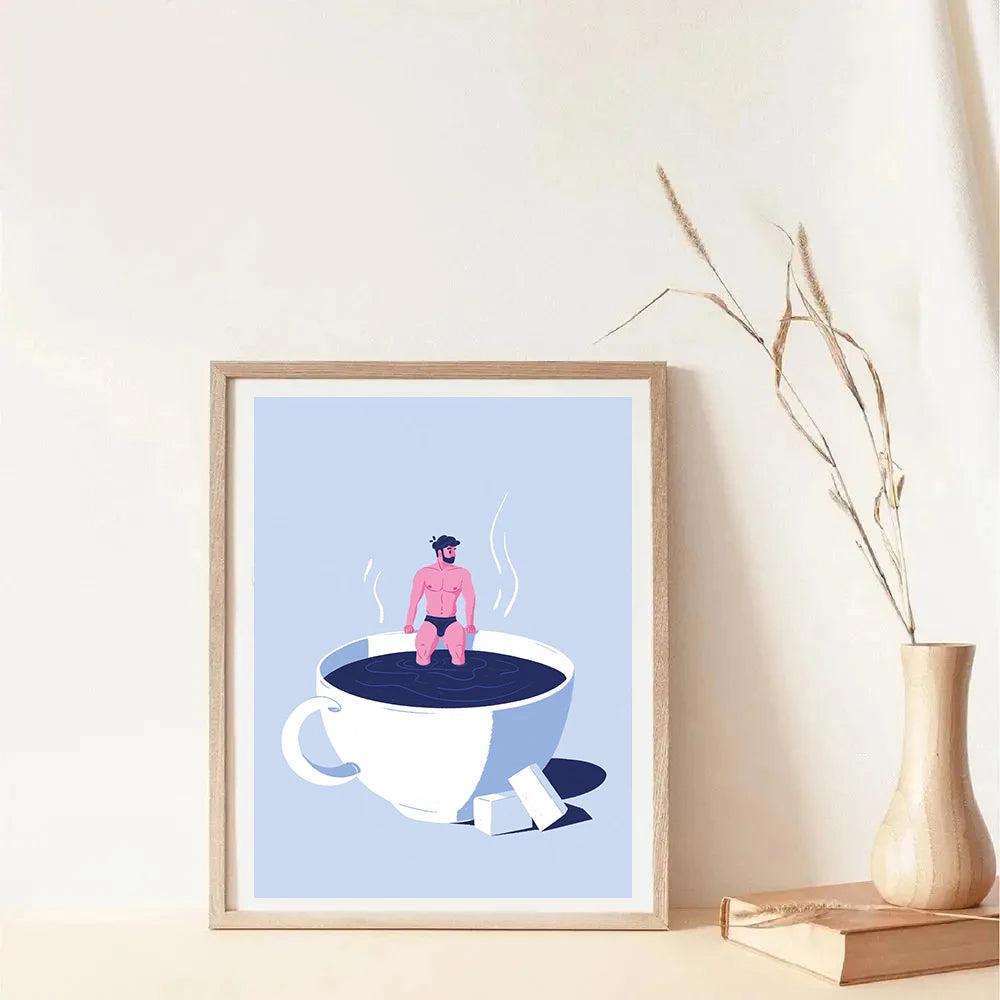 Nordic Cartoon Gay Couple Poster