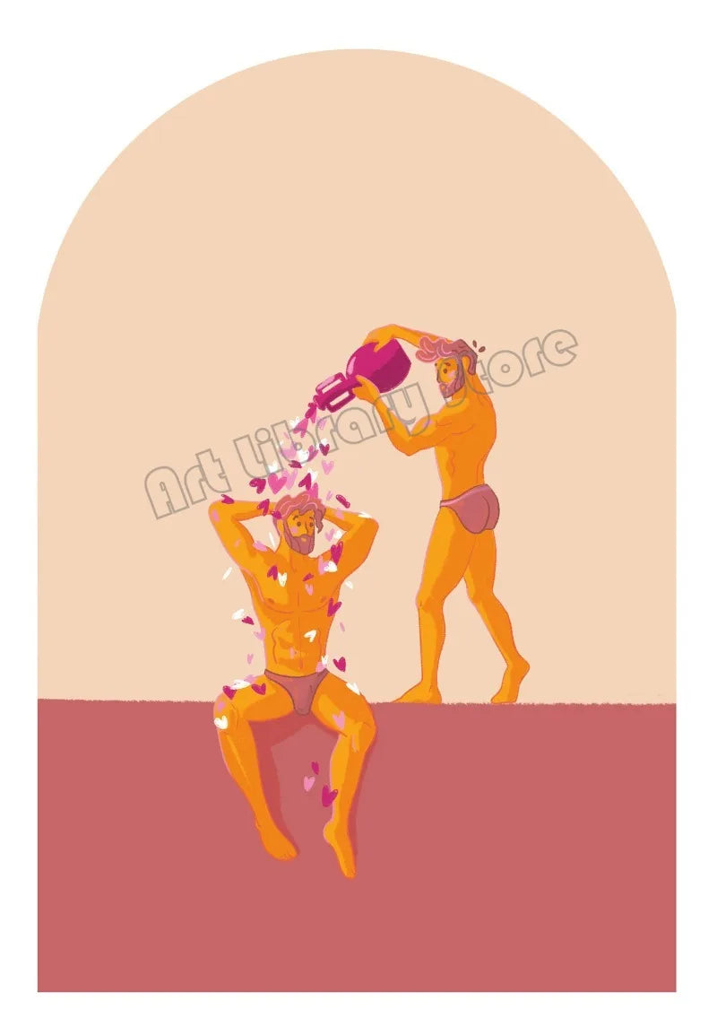 Nordic Cartoon Gay Couple Poster