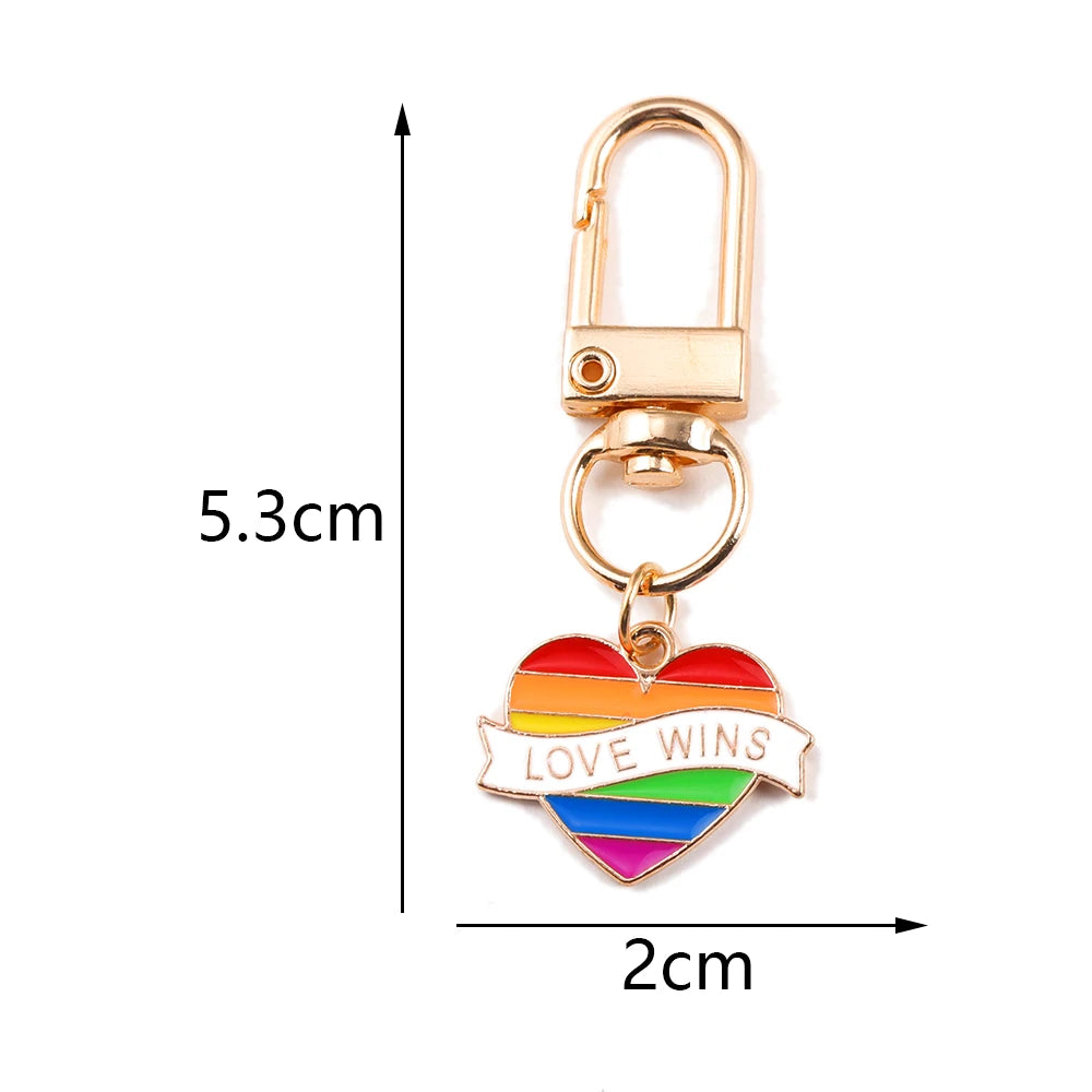 2 x LGBT Love Wins Colourful Rainbow Keychain