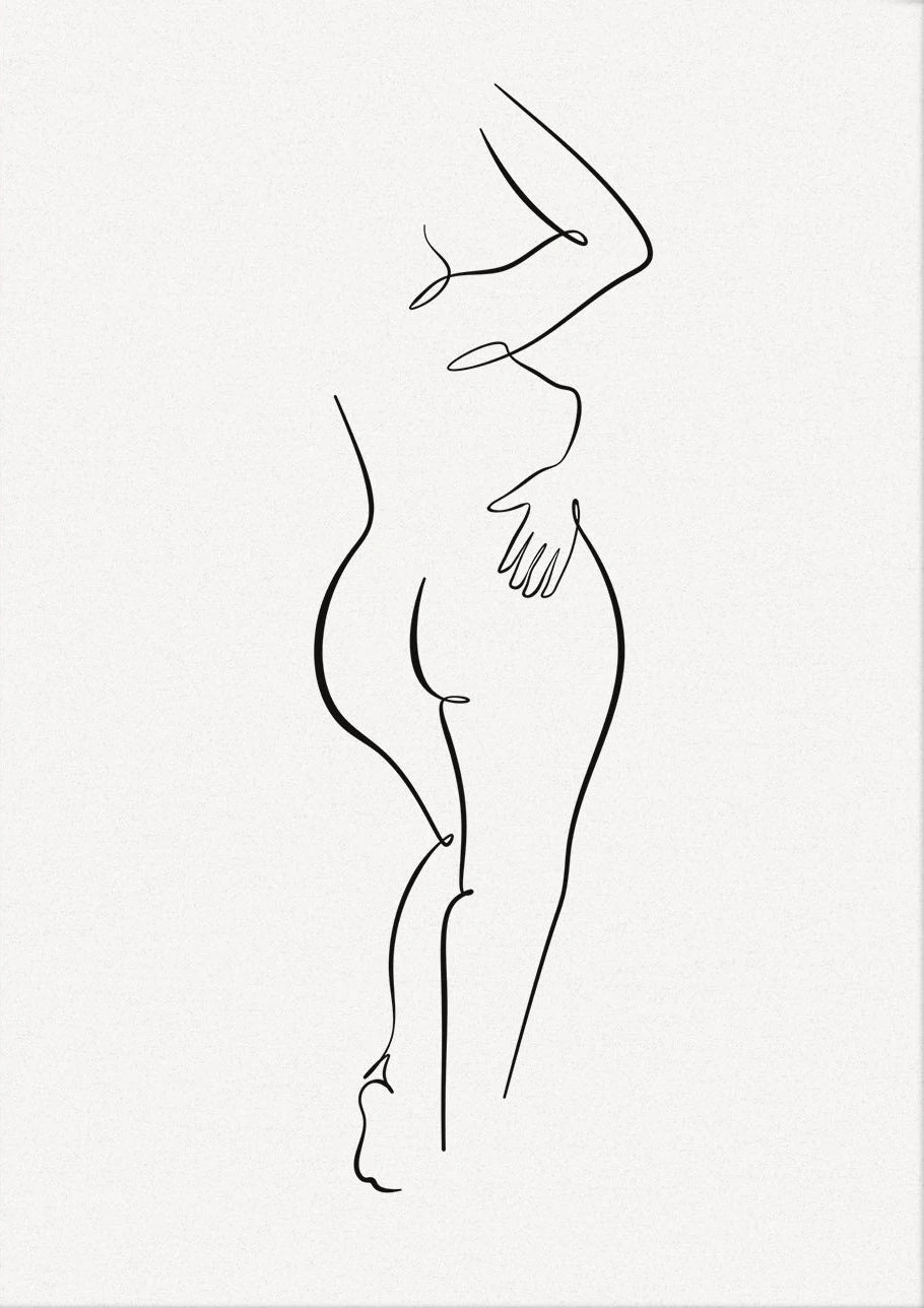 Minimalist Poster Woman Body Line Print Canvas
