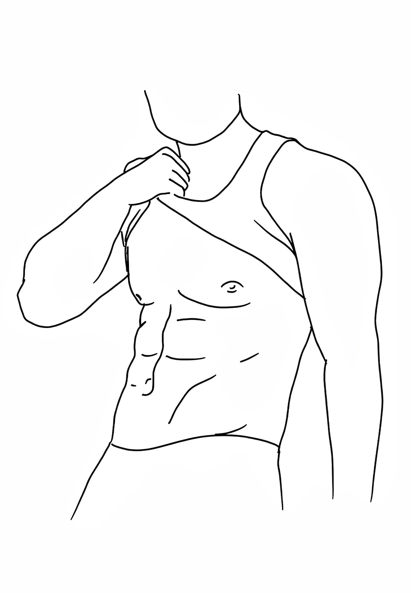Abstract Men Body Canvas Poster Male Line Print