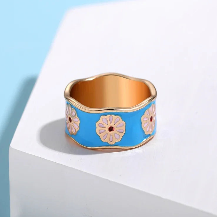 Aesthetic Colorful Eyes Love Heart Rings