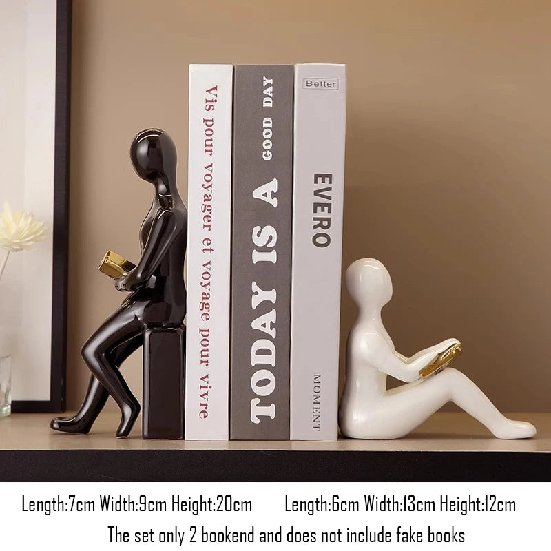 Abstract character statue bookend ceramic ornaments,living room study room Home decoration,bear dinosaur bookend,Birthday gifts