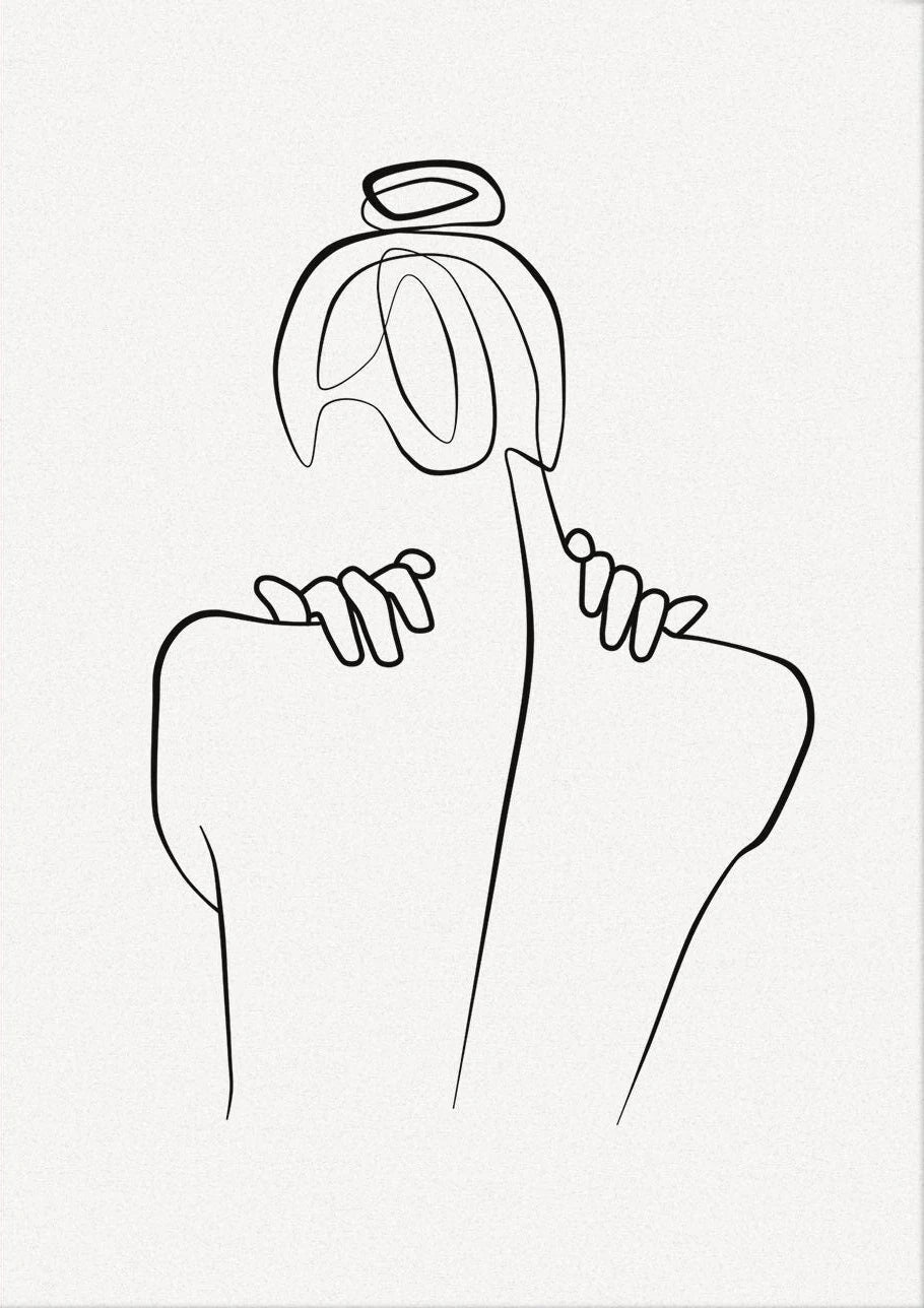 Minimalist Poster Woman Body Line Print Canvas