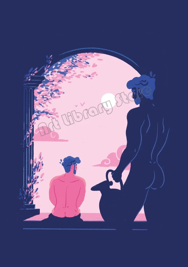 Nordic Cartoon Gay Couple Poster