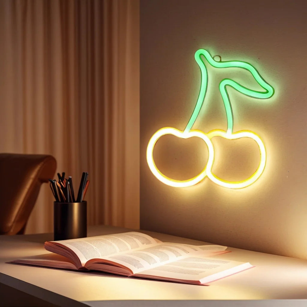 Cherry-Shaped Cute Neon Sign