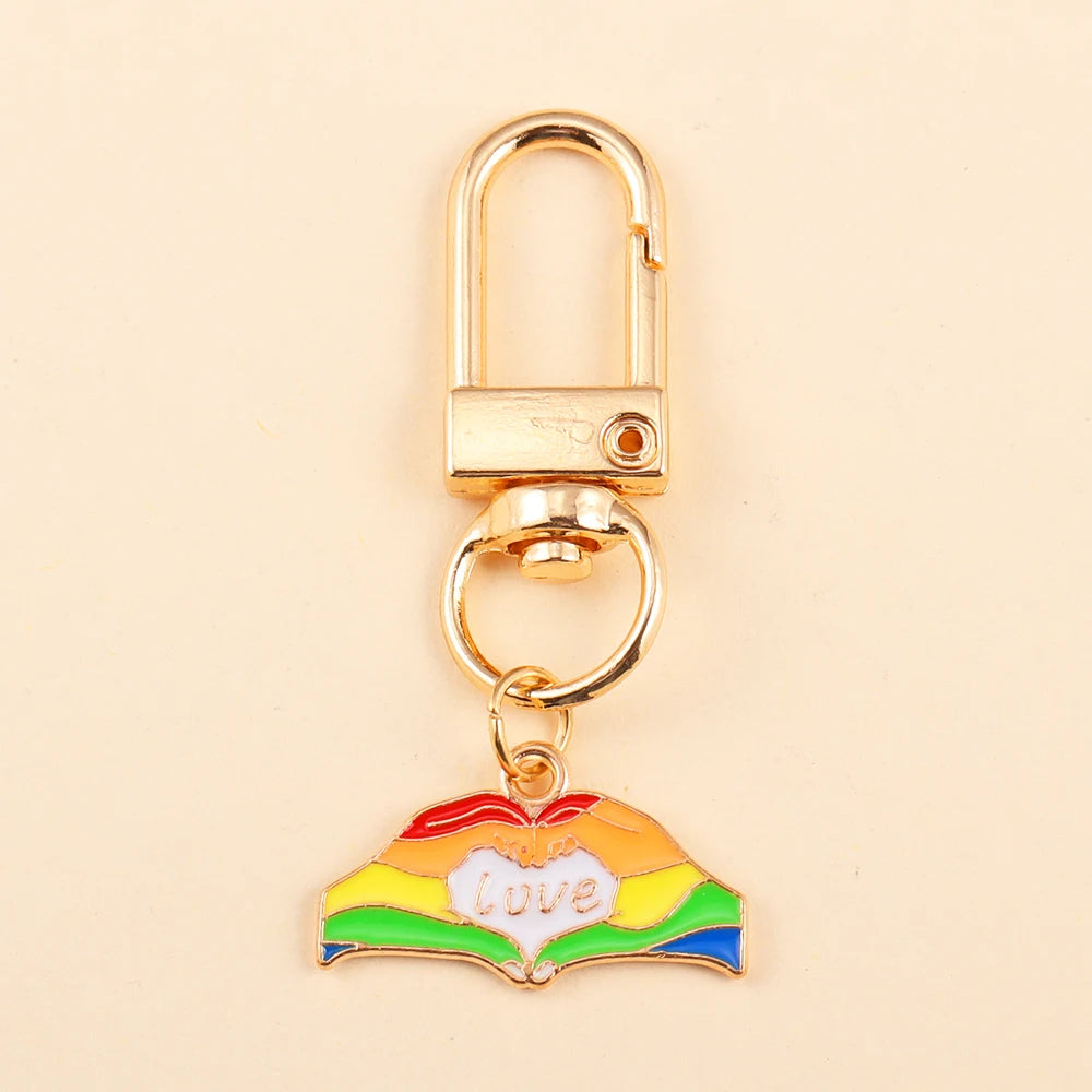 2 x LGBT Love Wins Colourful Rainbow Keychain