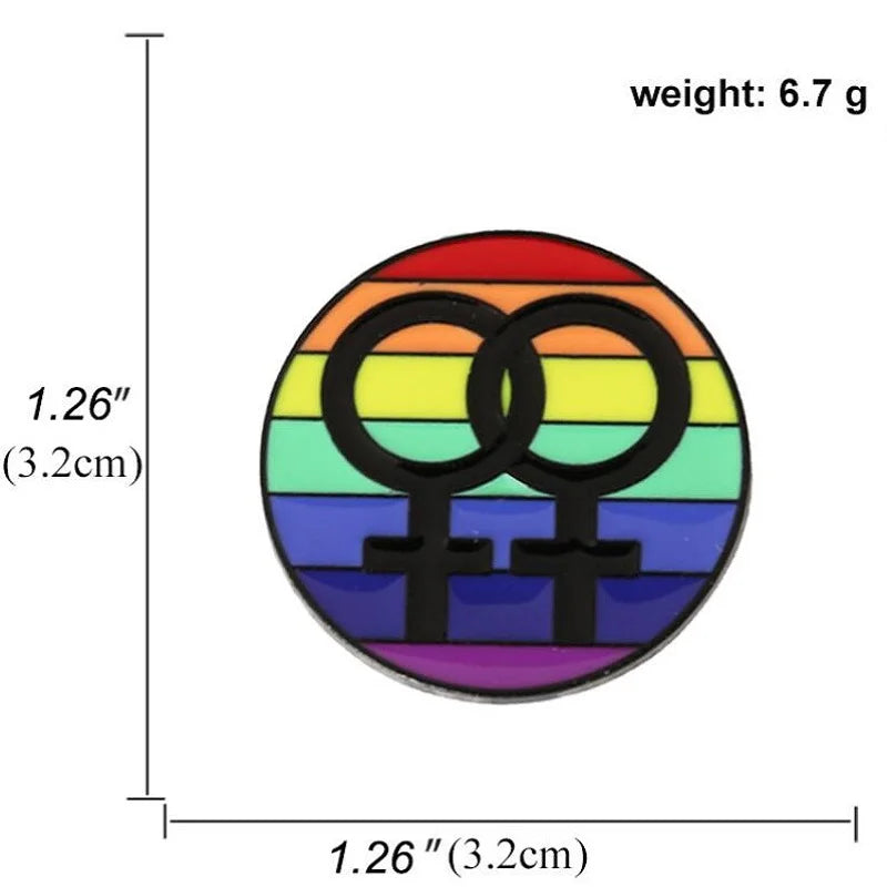 Metal LGBTQ Rainbow Pin Badge Creative Lesbian Gay Flag Pins Queer Jewelry