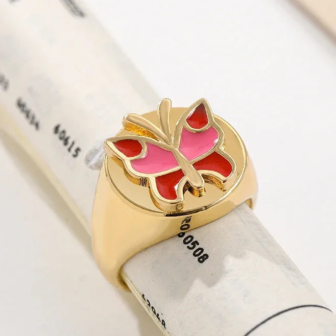 Aesthetic Colorful Eyes Love Heart Rings
